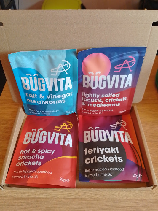 Bugvita Roasted Insects - The six-legged superfood! 4 x 20g packs