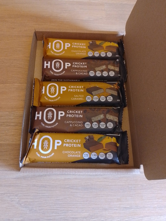 HopBar Cricket Protein Bars - Over 30% protein - 5 x 60g bars